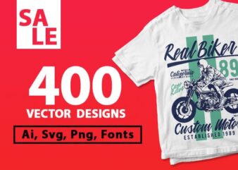 400 vector and png t-shirt designs bundle for commercial use