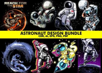 Astronaut Tshirt Designs Bundle