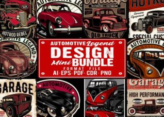 Automotive Legend Mini Bundle 1 t shirt vector