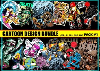 CARTOON T-SHIRT DESIGN BUNDLE #1