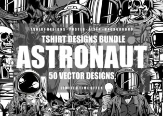 50 Astronaut Tshirt Designs Bundle