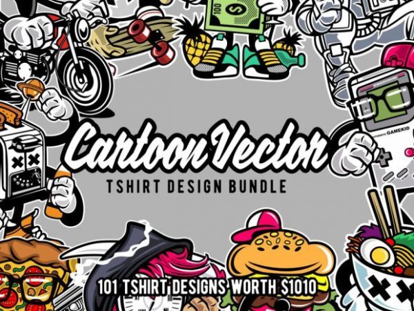 101 Cartoon Vector Tshirt Designs