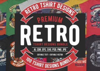 100 Retro T-shirt Designs pack1