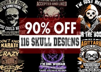 FULL SKULL BUNDLE – 116 SUPER COOL DESIGNS – SUM OF 4 PARTS