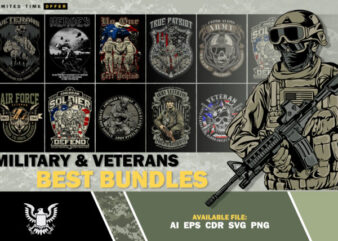 MILITARY & VETERANS BEST BUNDLES t shirt designs for sale