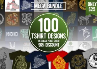 100 T-shirt Designs Bundle