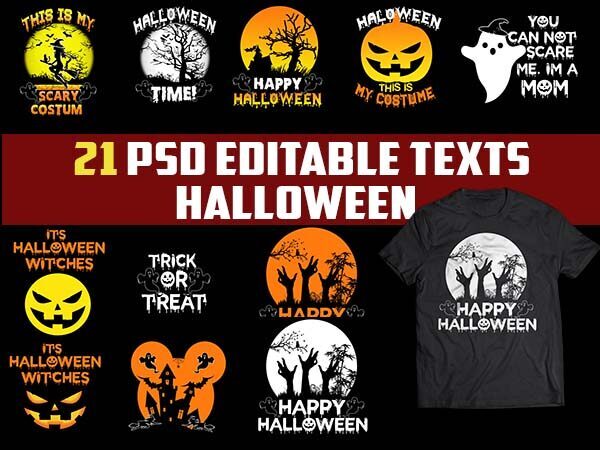 21 Halloween Bundle buy TSHIRT Designs psd file editable text and layers png file 4500X5400 PX