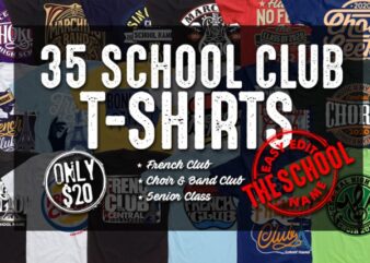 SCHOOL CLUB T-SHIRT BUNDLE design for t shirt