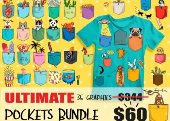 Ultimate pockets bundle t shirt vector graphic