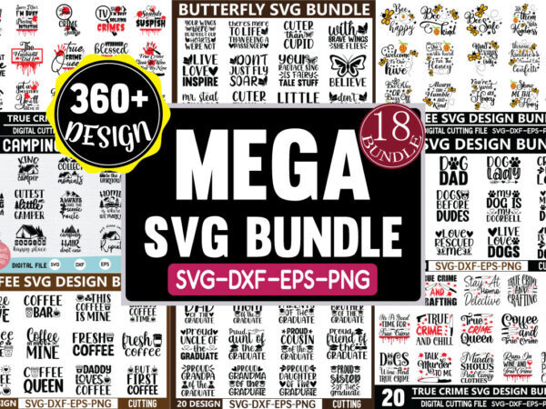 The Mega Svg Bundle t shirt designs for sale