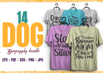 14 Dog svg t shirt design bundle