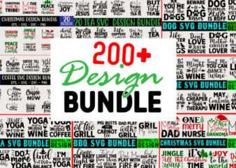 200 + SVG T shirt Design Bundle