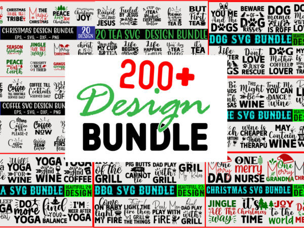 200 + SVG T shirt Design Bundle