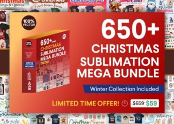 Christmas sublimation mega bundle, Christmas illustrations, Christmas t shirt designs, Christmas quotes, Christmas clipart, Christmas animals cartoon, Christmas decoration, Christmas floral botanical, Winter collection, Winter quotes, Winter sublimation