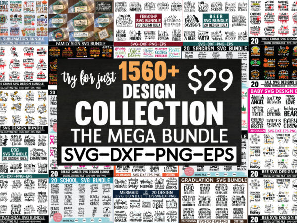 The Mega SVG Bundle t shirt designs for sale