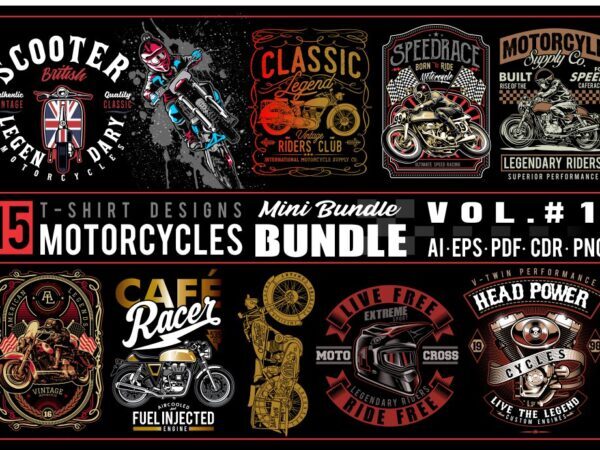 MOTORCYCLES MINI BUNDLE VOL 1 t shirt designs for sale